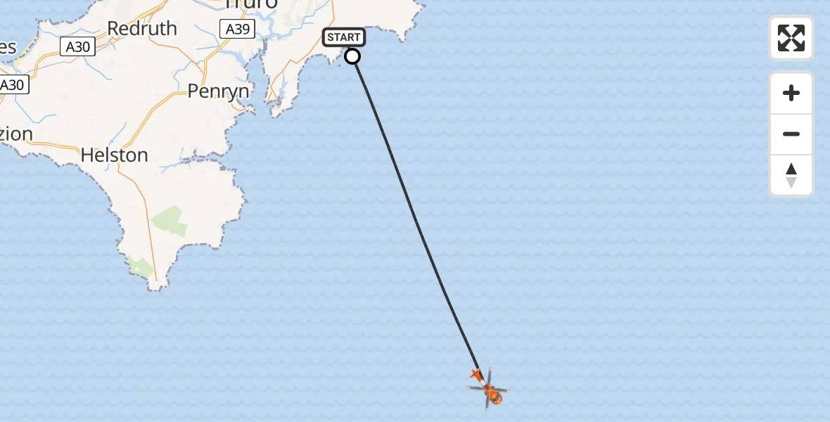 Routekaart van de vlucht: Coastguard Helicopter to English Channel, English Channel