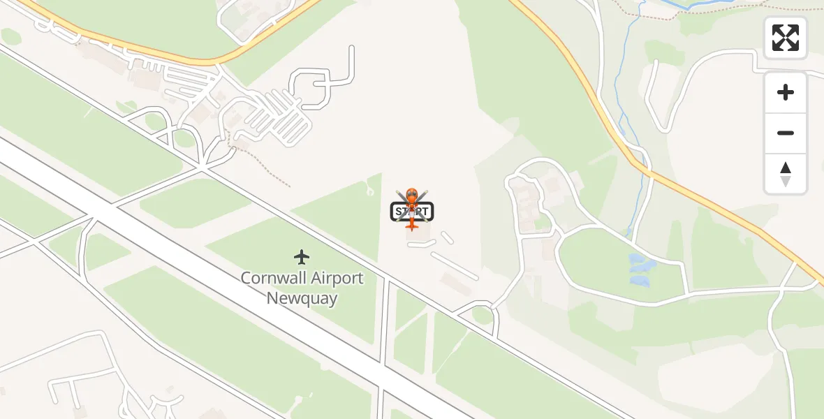 Routekaart van de vlucht: Coastguard Helicopter to Cornwall Airport Newquay