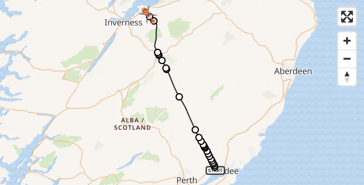 Routekaart van de vlucht: Coastguard Helicopter to Culcharry, Culcharry
