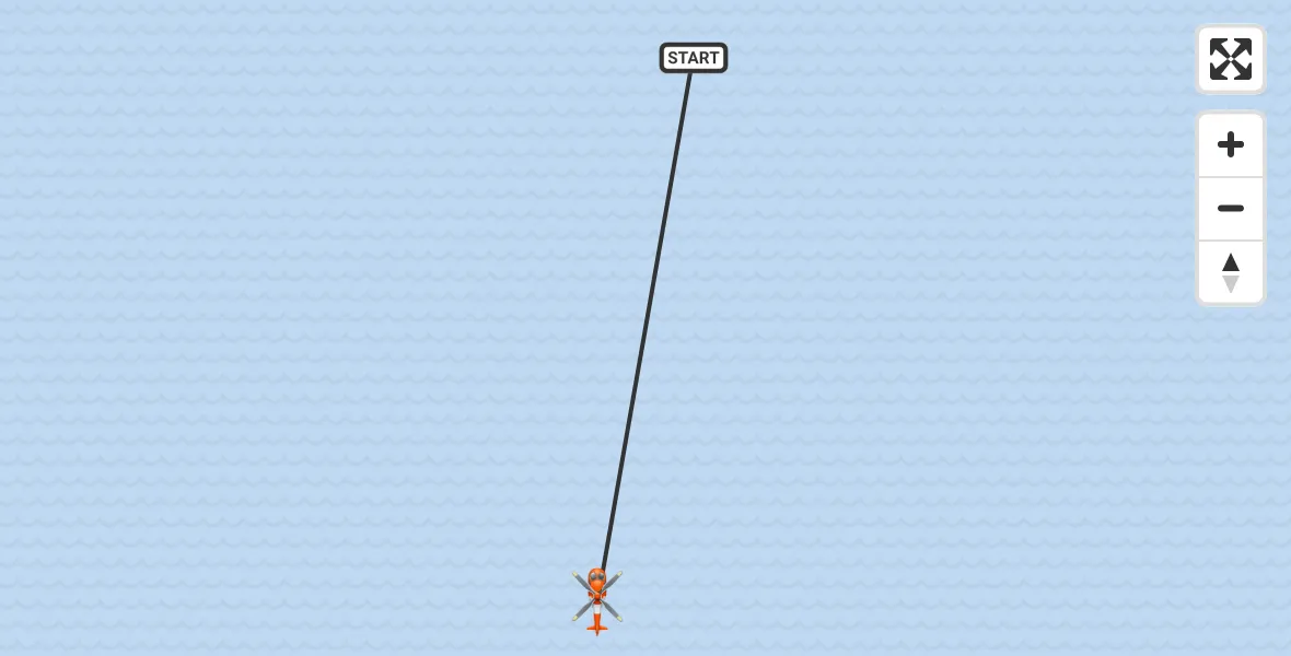 Flight path map showing Coastguard Helicopter route from North Sea to North Sea