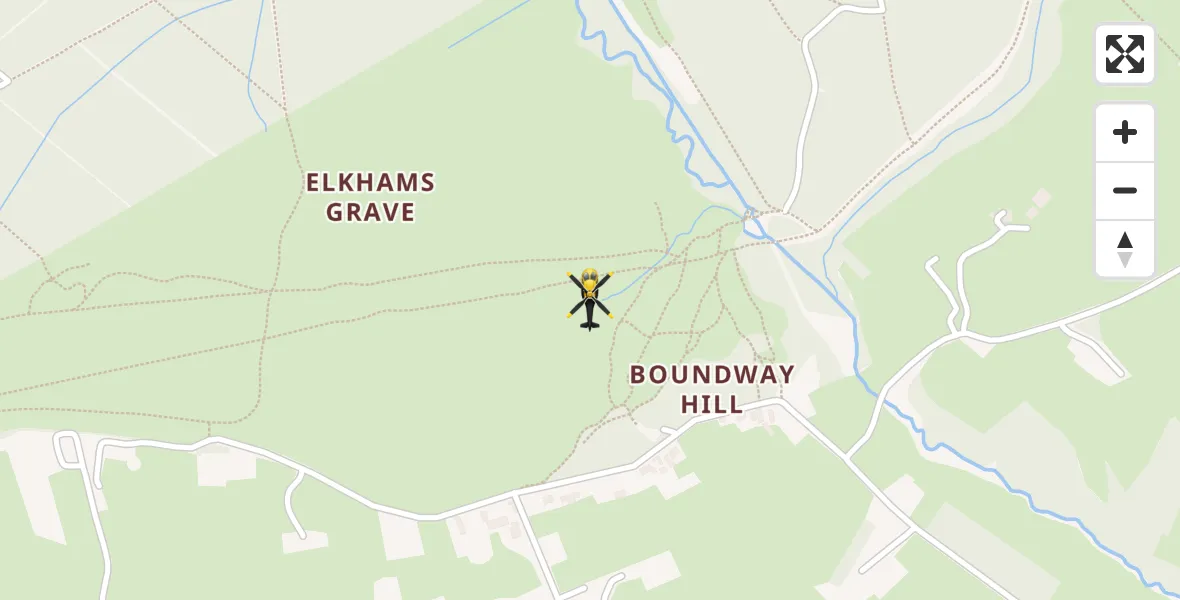 Flight route map: Police Helicopter to Brockenhurst, Boundway