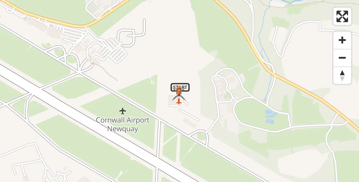 Routekaart van de vlucht: Coastguard Helicopter to Cornwall Airport Newquay