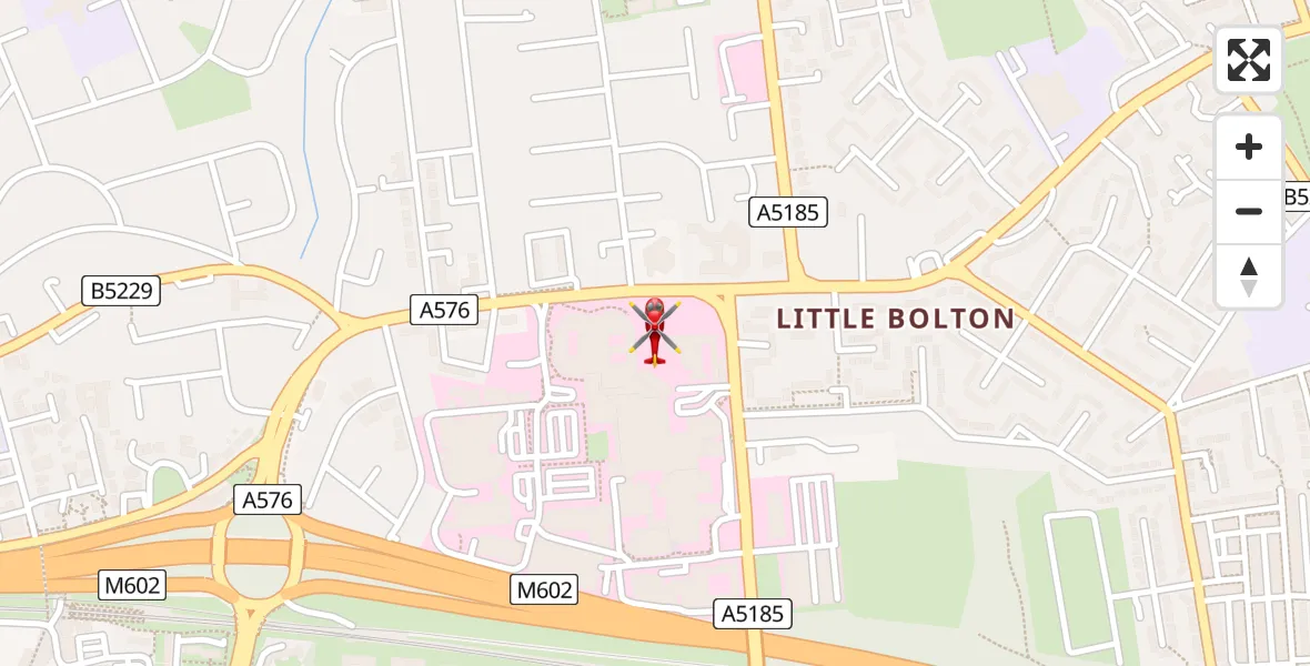 Flight route map:  to Eccles