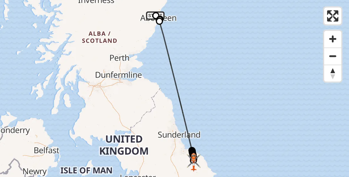Routekaart van de vlucht: Coastguard Helicopter to Rosedale Abbey, Heygate Bank