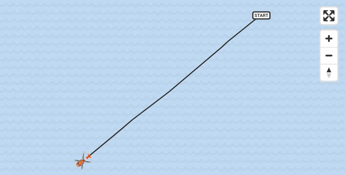 Flight route map: Coastguard Helicopter to Irish Sea, Irish Sea