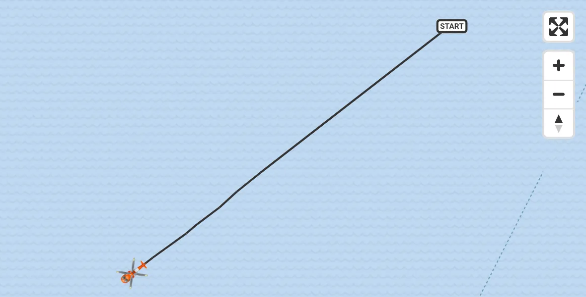 Flight route map: Coastguard Helicopter to Irish Sea, Irish Sea