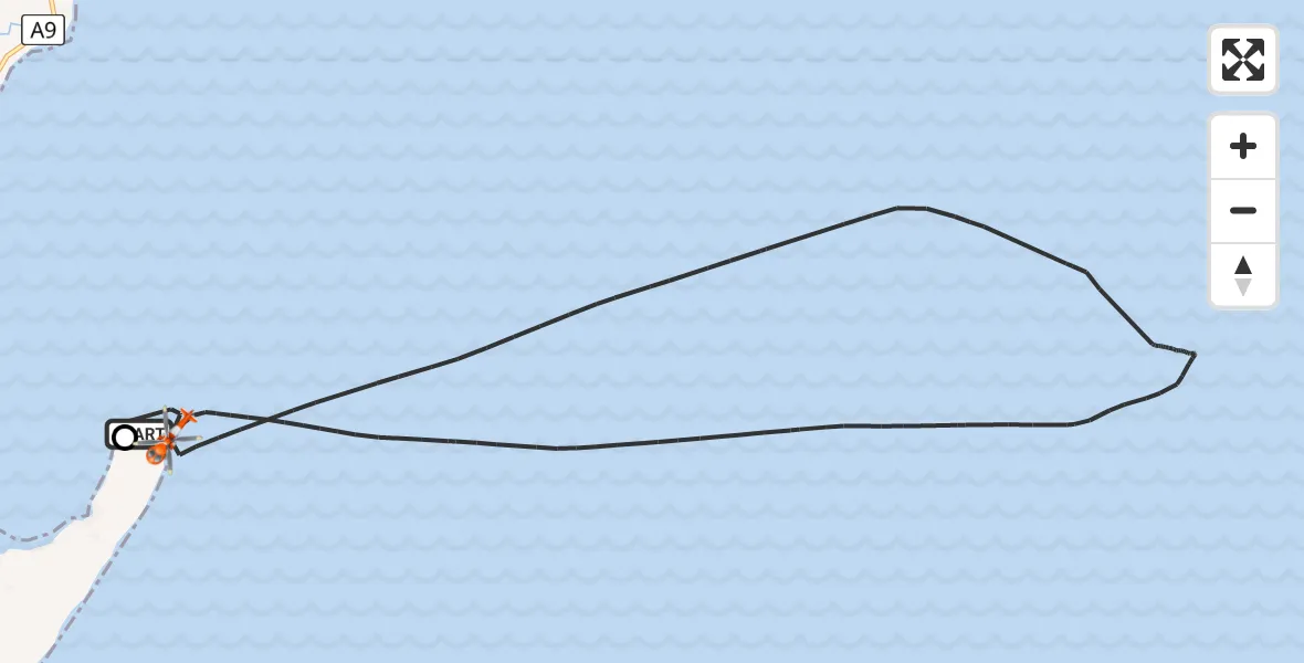 Flight route map: Coastguard Helicopter to North Sea