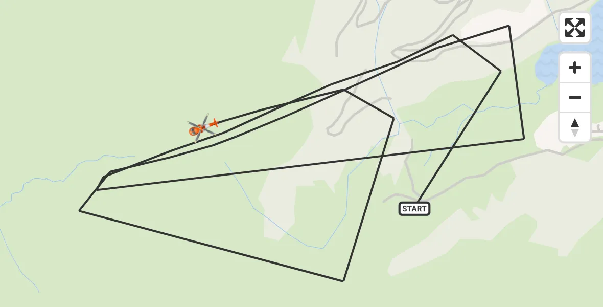 Flight route map: Coastguard Helicopter to Trefriw, Trefriw