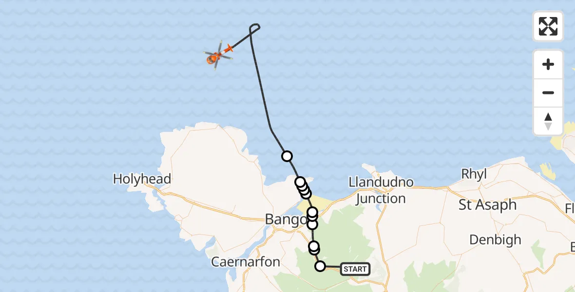 Routekaart van de vlucht: Coastguard Helicopter to Irish Sea, Irish Sea