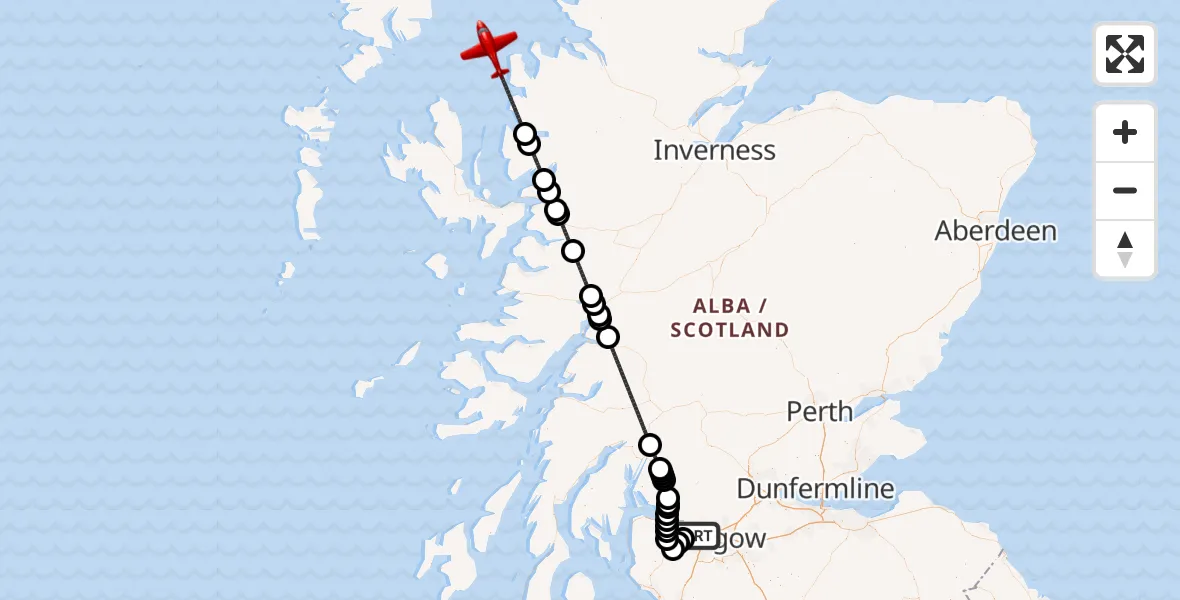 Routekaart van de vlucht: Air Ambulance Aircraft to Inner Seas