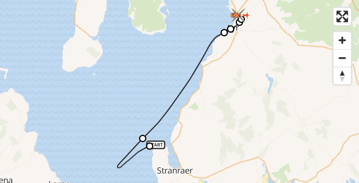 Routekaart van de vlucht: Coastguard Helicopter to Glasgow Prestwick Airport, Glasgow Prestwick Airport