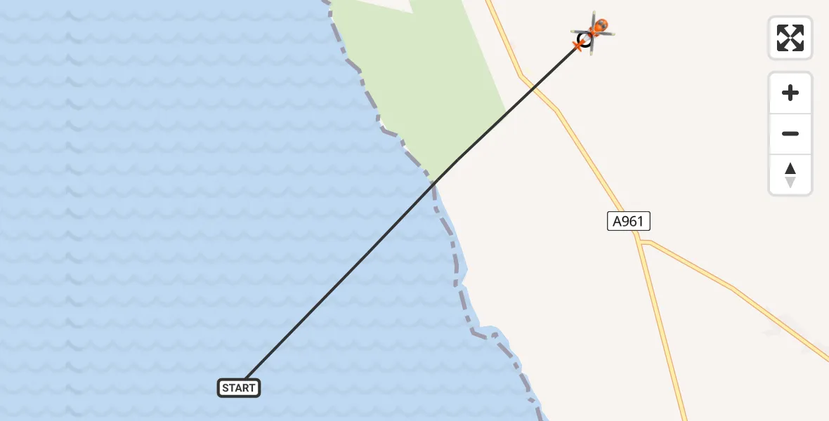 Routekaart van de vlucht: Coastguard Helicopter to Kirkwall, Kirkwall