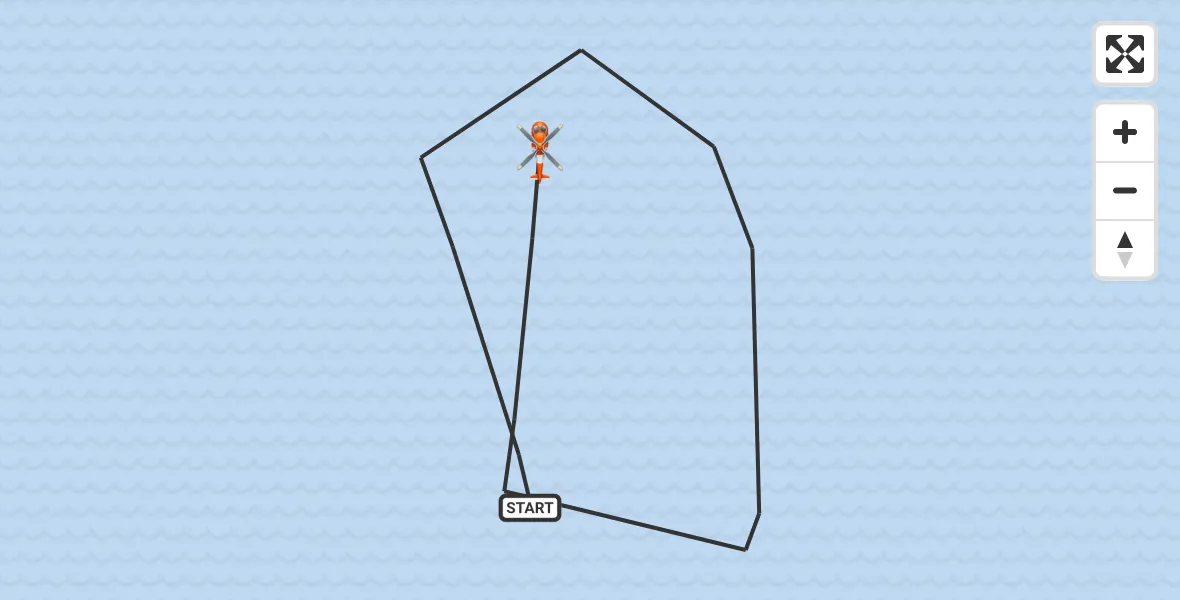 Flight route map: Coastguard Helicopter to North Atlantic Ocean, North Atlantic Ocean