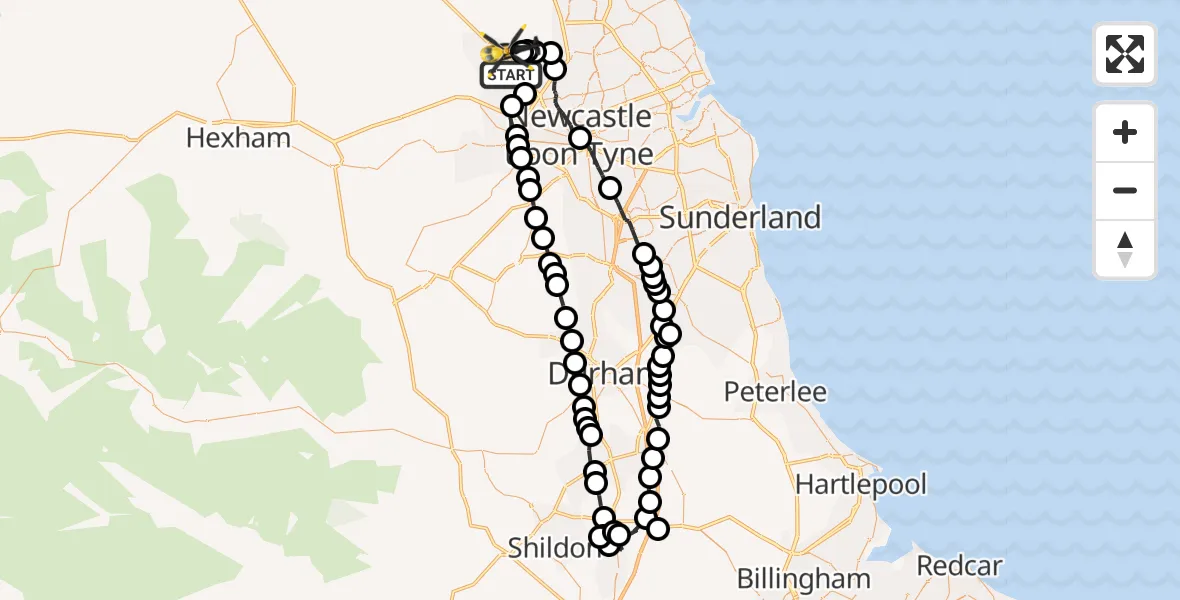 Flight route map: Police Helicopter to Prestwick, Prestwick Road