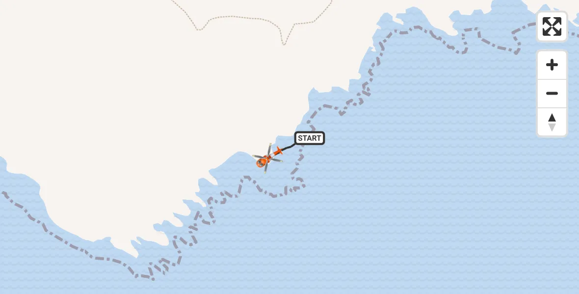 Flight path map showing Coastguard Helicopter route from Inner Seas to Inner Seas