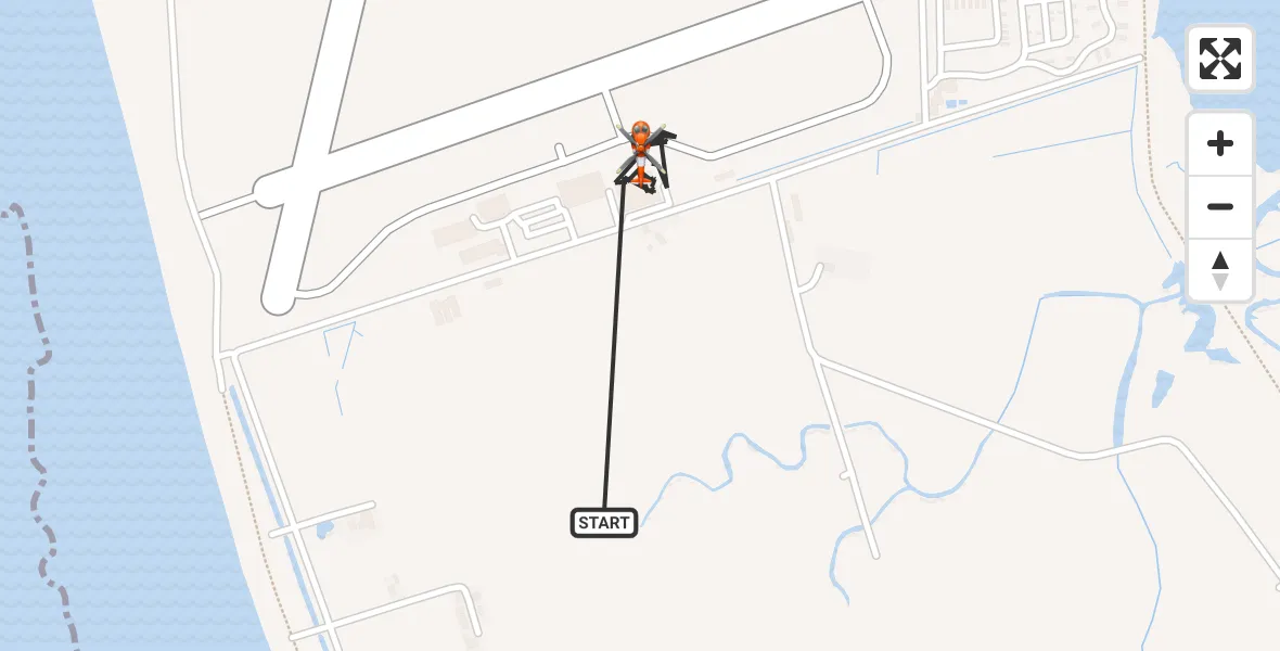 Flight path map showing Coastguard Helicopter route from Caernarfon Airport to Caernarfon Airport