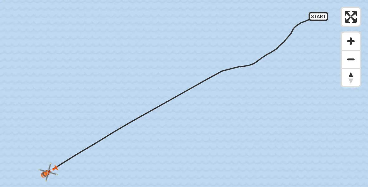 Flight route map: Coastguard Helicopter to Irish Sea, Irish Sea