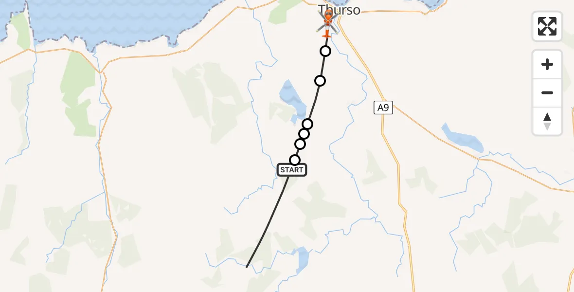 Routekaart van de vlucht: Coastguard Helicopter to Thurso, Ormlie Road