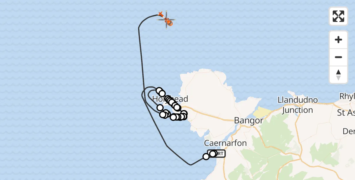 Routekaart van de vlucht: Coastguard Helicopter to Irish Sea, Irish Sea