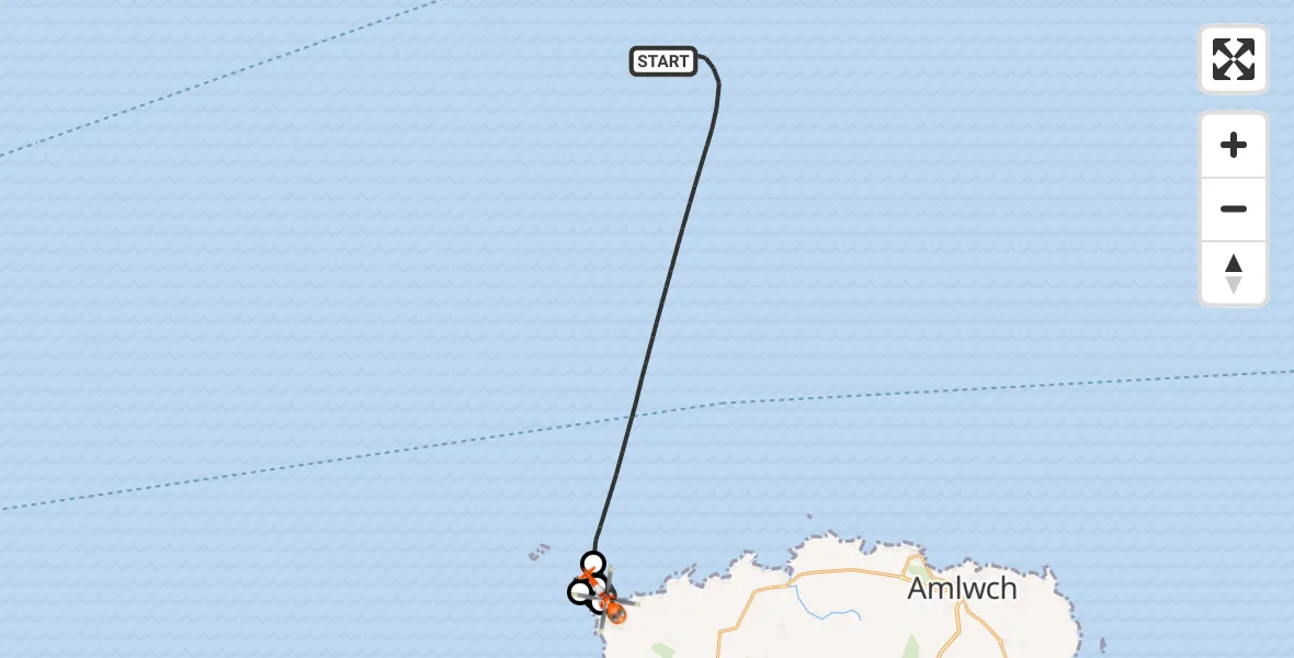 Flight route map: Coastguard Helicopter to Cylch-y-Garn, Cylch-y-Garn