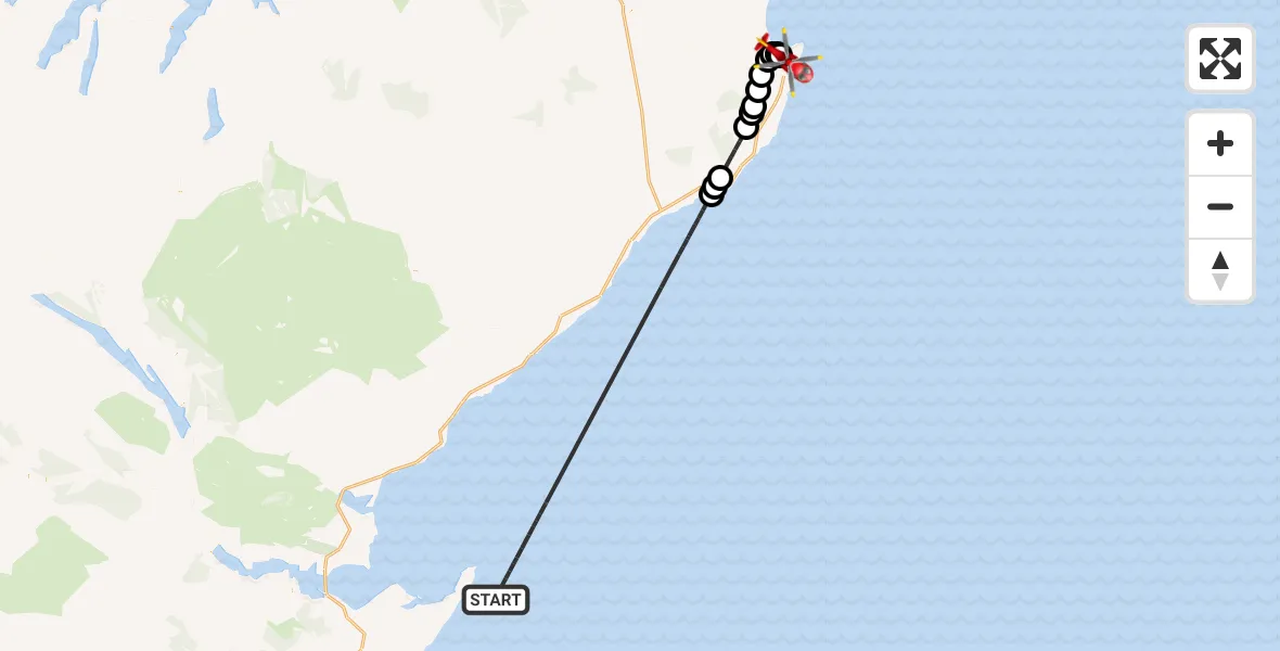 Flight route map: Air Ambulance Helicopter to Wick John O'Groats Airport, Wick John O'Groats Airport