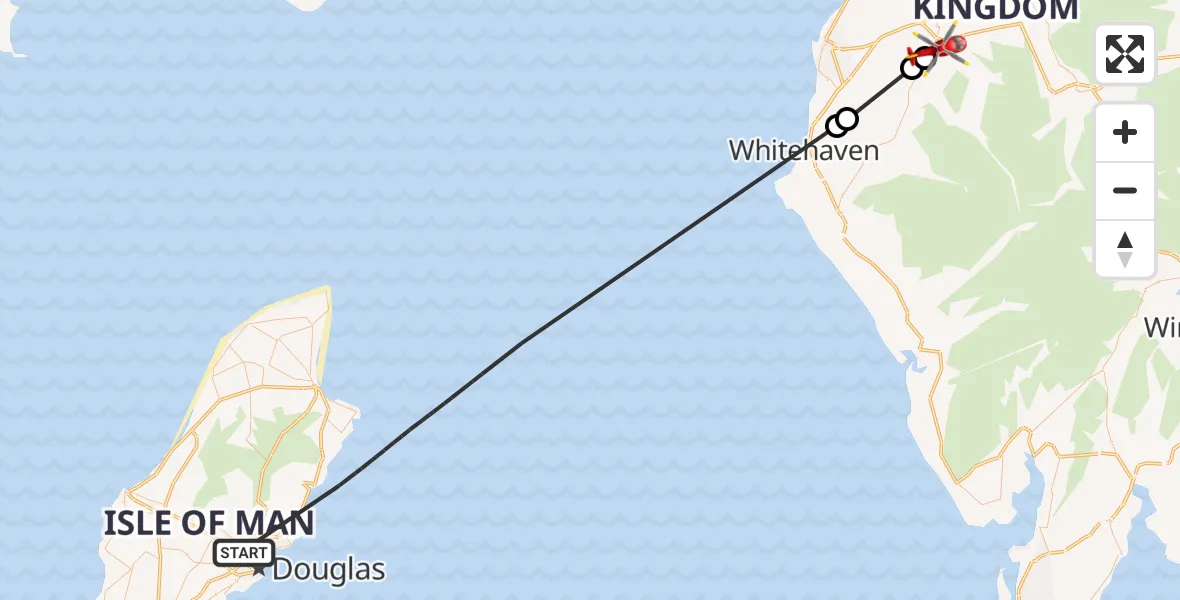 Routekaart van de vlucht: Air Ambulance Helicopter to Eaglesfield, Eaglesfield