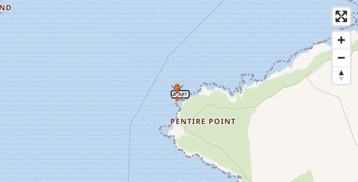 Flight route map: Coastguard Helicopter to New Polzeath, Atlantic Terrace