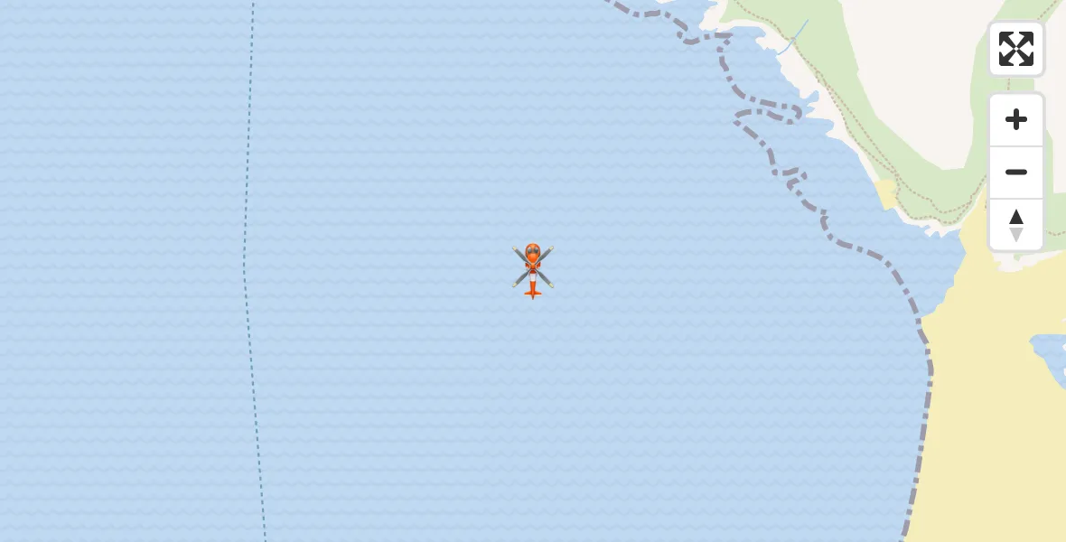 Flight route map: Coastguard Helicopter to New Polzeath, New Polzeath