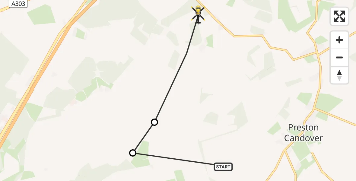 Routekaart van de vlucht:  to Dummer, Duxford Lane