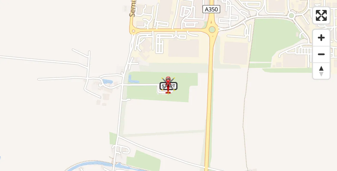 Flight path map showing Air Ambulance Helicopter route from Wiltshire Air Ambulance to Wiltshire Air Ambulance