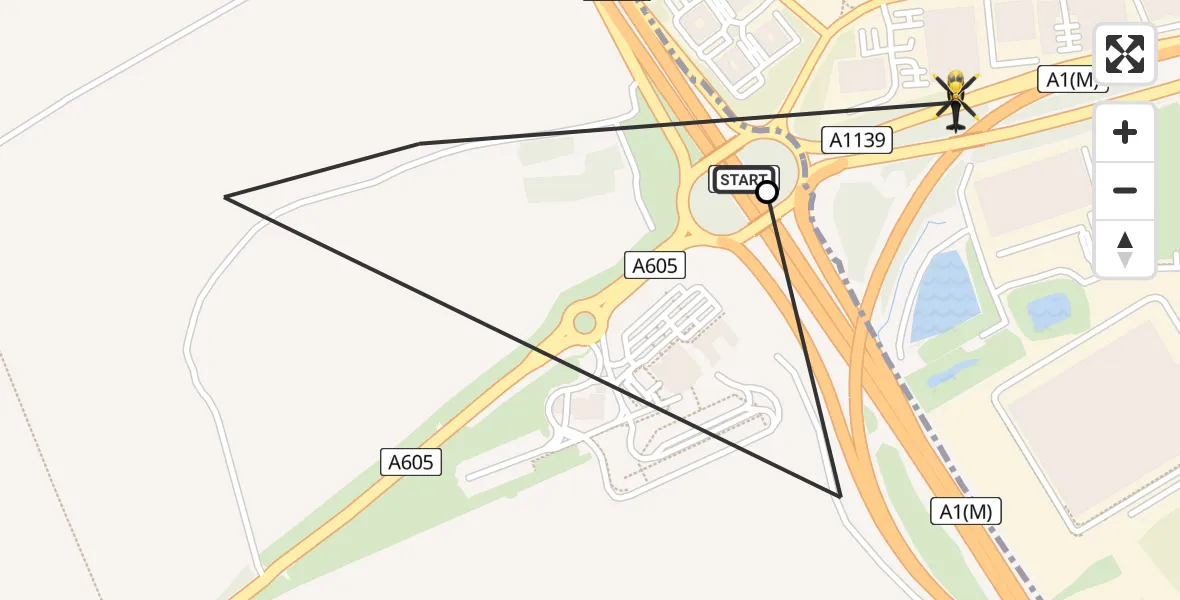 Routekaart van de vlucht: Police Helicopter to Peterborough, Fletton Parkway
