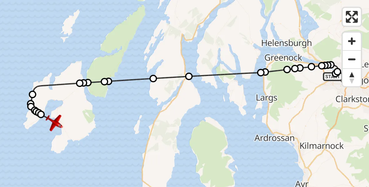 Routekaart van de vlucht: Air Ambulance Aircraft to Inner Seas