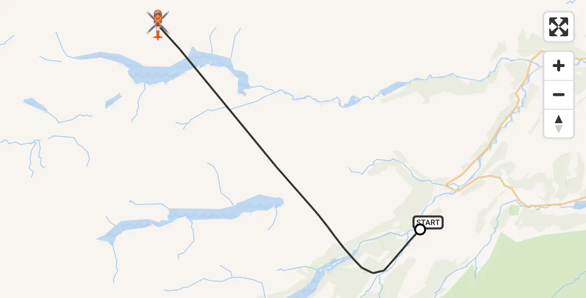 Flight route map: Coastguard Helicopter to Tomich, Cannich