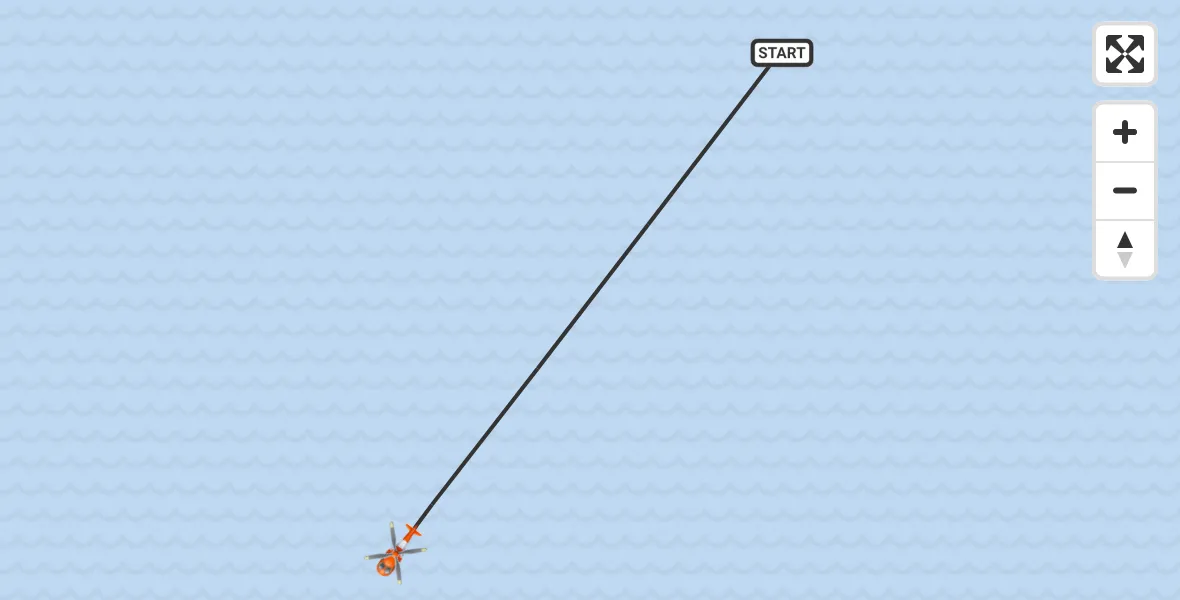 Flight path map showing Coastguard Helicopter route from Inner Seas to Inner Seas