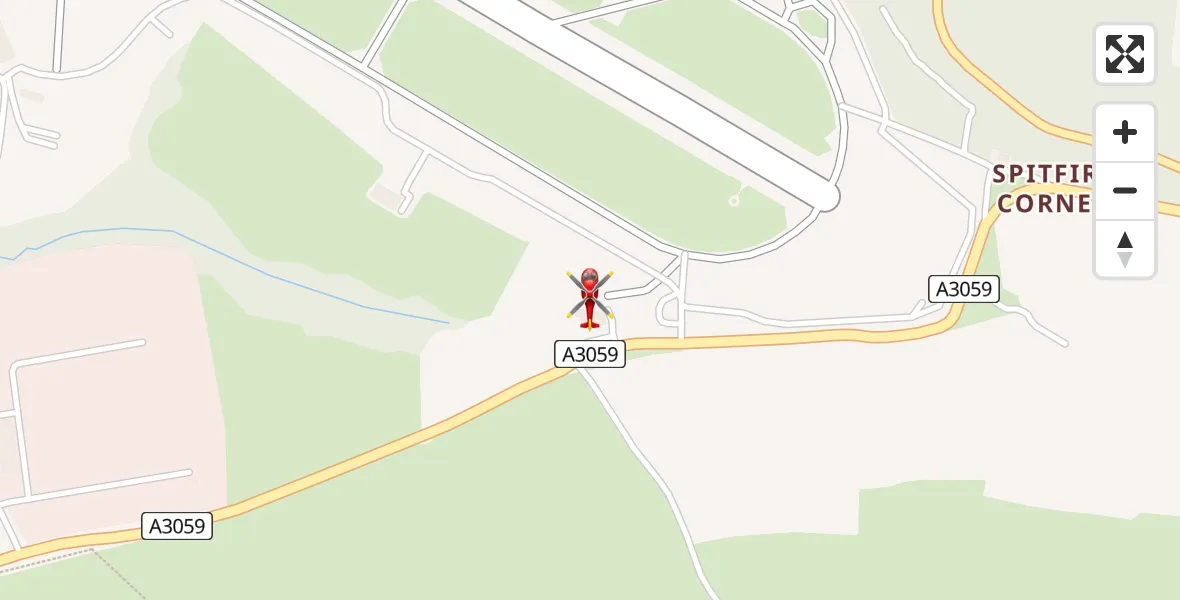 Flight path map showing Air Ambulance Helicopter route from Cornwall Airport Newquay to Cornwall Airport Newquay