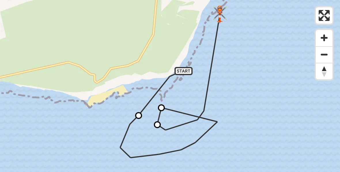 Flight route map: Coastguard Helicopter to Eastbourne, Foyle Way
