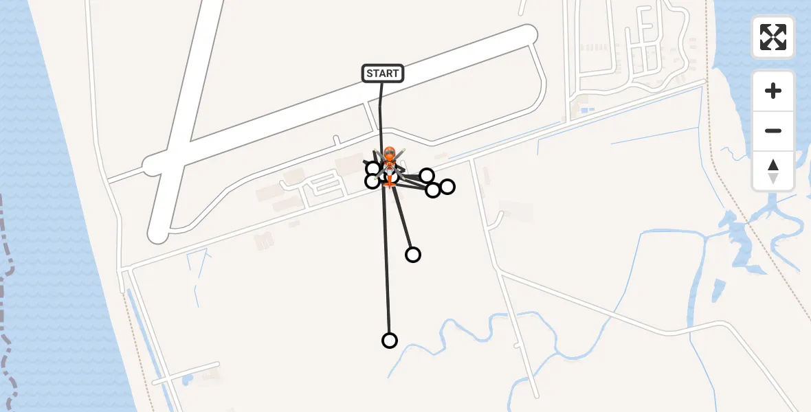 Flight path map showing Coastguard Helicopter route from Caernarfon Airport to Caernarfon Airport