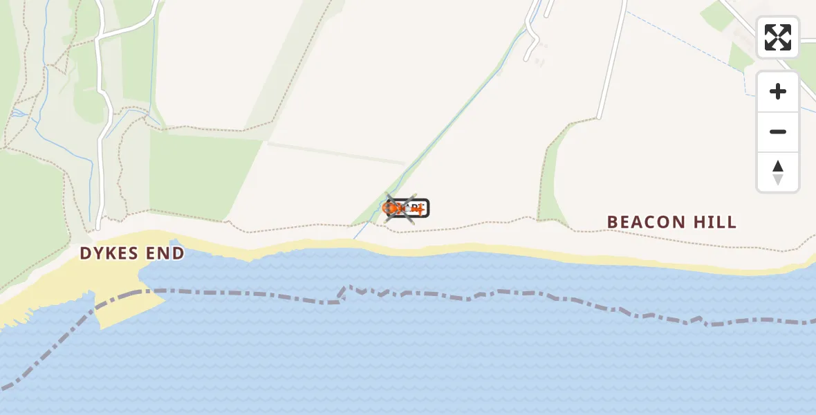Flight route map: Coastguard Helicopter to Flamborough, Hartendale Close