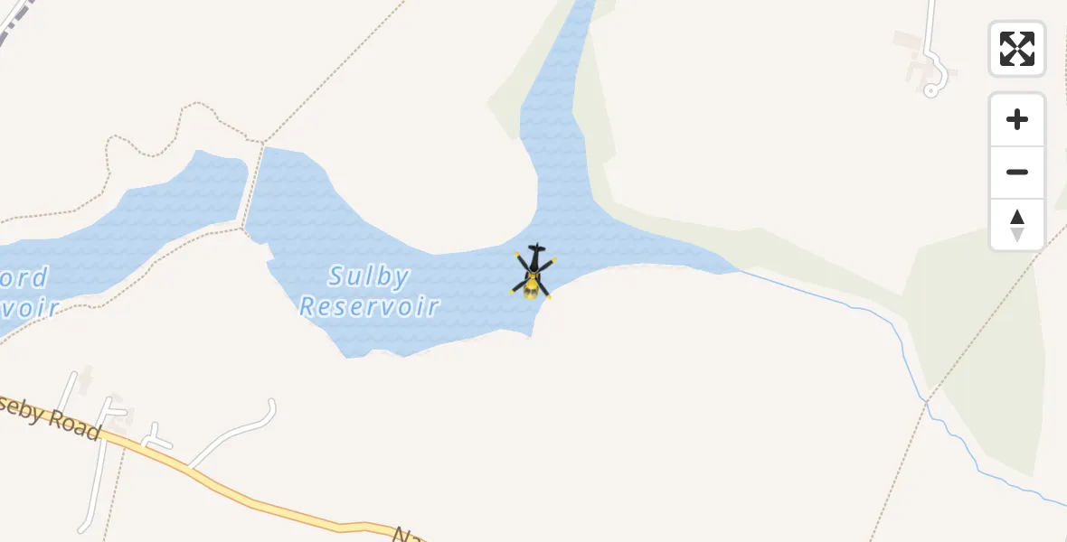 Flight route map: Police Helicopter to Welford, Naseby Road