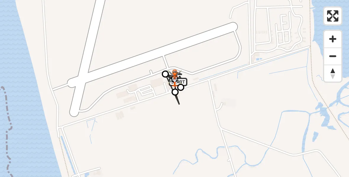 Flight path map showing Coastguard Helicopter route from Caernarfon Airport to Caernarfon Airport
