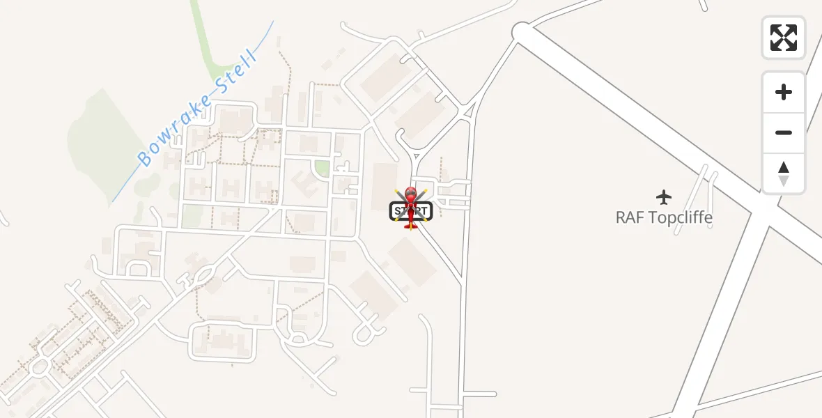 Routekaart van de vlucht:  to RAF Topcliffe, RAF Topcliffe