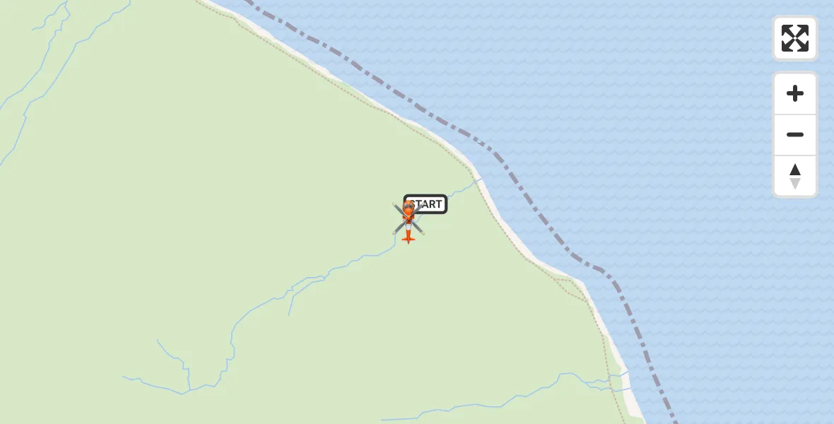 Flight path map showing Coastguard Helicopter route from Inner Seas to Inner Seas