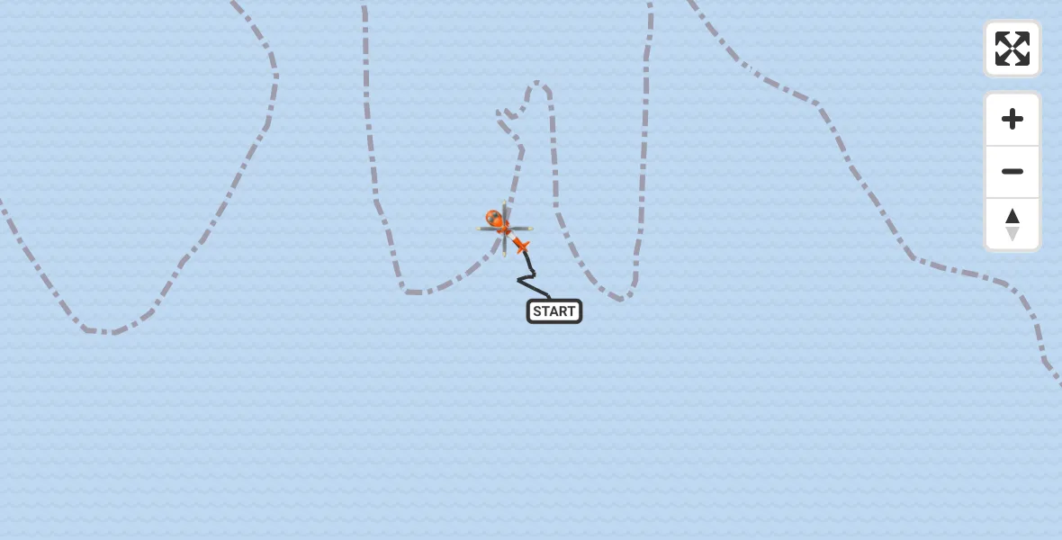Flight route map: Coastguard Helicopter to North Sea, North Sea