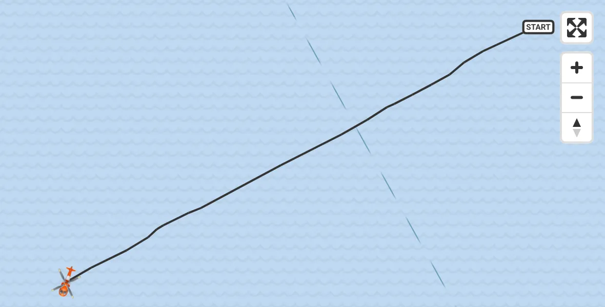 Flight route map: Coastguard Helicopter to English Channel, English Channel