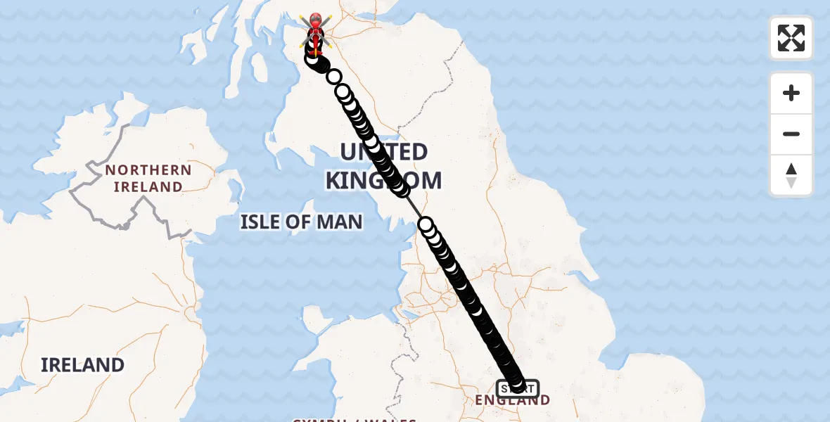 Flight route map: Air Ambulance Helicopter to Queen Elizabeth Hospital, Queen Elizabeth Hospital