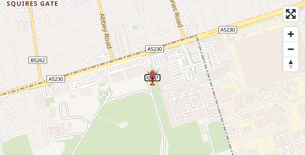 Flight route map: Air Ambulance Helicopter to Blackpool Airport, Blackpool Airport