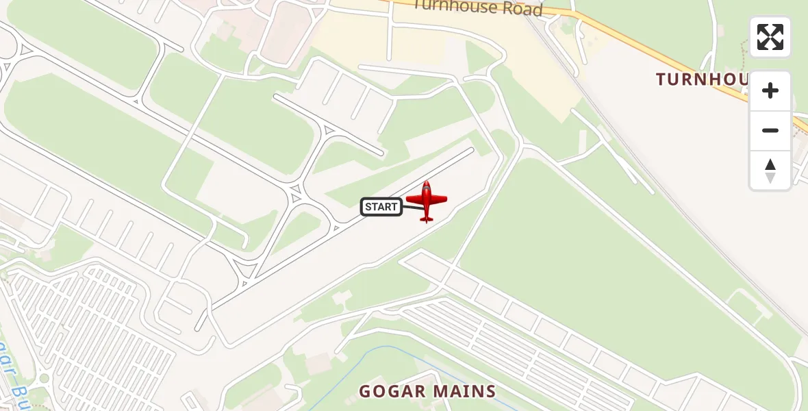 Flight route map: Air Ambulance Aircraft to Edinburgh Airport, Edinburgh Airport