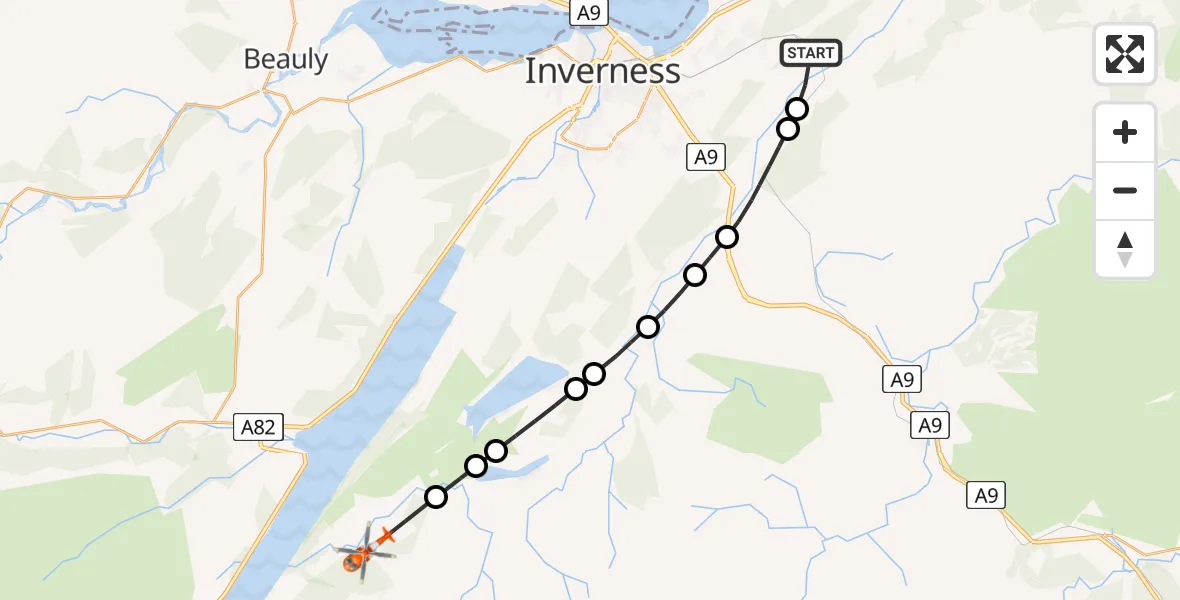 Routekaart van de vlucht: Coastguard Helicopter to Torness, Torness
