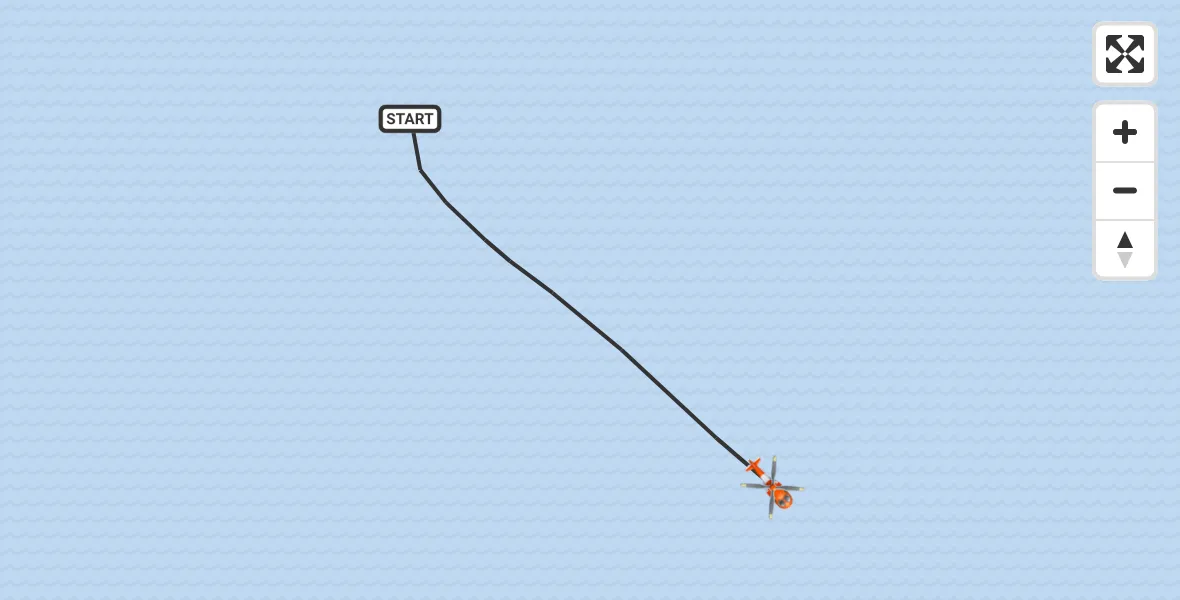Flight route map: Coastguard Helicopter to Irish Sea, Irish Sea