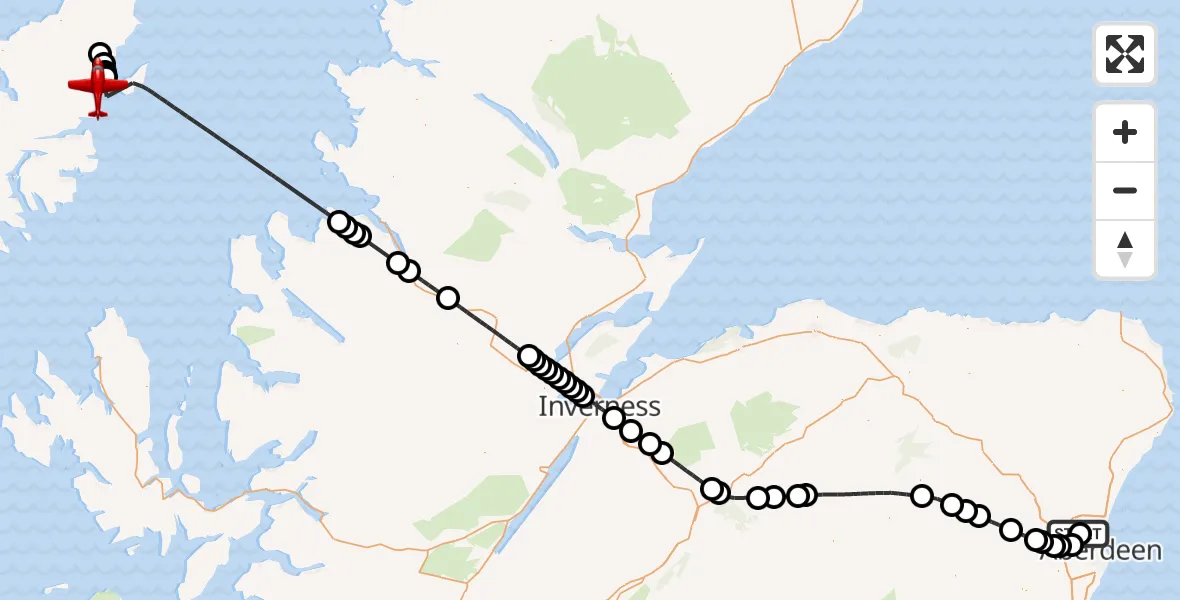Routekaart van de vlucht: Air Ambulance Aircraft to Sanndabhaig, Mol Shanndabhaig